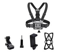 Imbracatura con fascia toracica, compatibile con Insta360, compatibile con GoPro, supporto for clip for telefono for action cam(Riding 5-piece set)