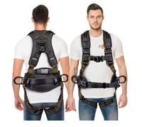 Imbracatura di sicurezza anticaduta Palmer Safety per edilizia - QCB per torace e gambe - Anelli a D in alluminio - Resistente a olio e polvere -