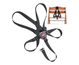 Imbracatura di sicurezza per seggiolone, 1 Set, Nero, compatibile con Hauck, Stokke Tripp Trapp, Roba, sistema di imbracatura a 5 punti per seggioloni per bambini