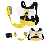 Imbracatura di sicurezza regolabile per bambini con cinturino da polso, guinzaglio assistente per bambini con chiusura sicura, design a ape gialla, imbracatura anti smarrimento senza tasca