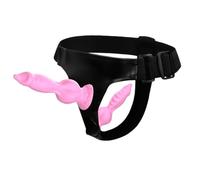 Imbracatura Doppia Rosa Strap On Regolabile Boxer Dildo Doppio Unisex Pantalone Harness Regolabile Doppia Testa Intimo Strap On Donna Uomo Design Flessibile (B)