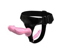 Imbracatura Doppia Rosa Strap On Regolabile Boxer Dildo Doppio Unisex Pantalone Harness Regolabile Doppia Testa Intimo Strap On Donna Uomo Design Flessibile (A)