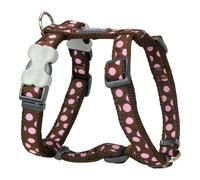 Imbracatura per Cani Red Dingo Style Rosa Marrone Pois 25-39 cm