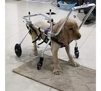 Imbracatura per la mobilità del cane, Passeggini per cani, Sedia a rotelle per cani Sedia a rotelle per cani Carrello regolabile a 4 ruote in acciaio inossidabile Sedia a rotelle per animali
