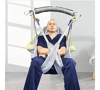 Imbracatura per sollevatore da toilette, alzapersona pedana portascale in tessuto reticolare imbracatura wc design con gamba sdoppiata per infermieri anziani disabili