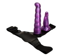 Imbracatura Strap-On Doppio Ultra Harness Mutanda con Dildo Double