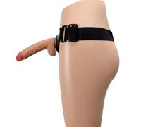 Imbracatura Strap On Regolabile con Dildo in Silicone Realistico Rimovibile - Cintura Elastica in Pelle Sintetica per Giochi Intimi, Erotici e Sessuali per Coppie e Uso Personale