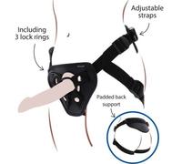 Imbracatura Strapless Get Real Deluxe - 3 Anelli Silicone, Nera