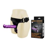 IMBRAGATURA con doppio dildo anale vaginale toy strap on anal plug intimo viola