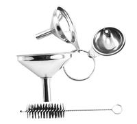 Imbuti in metallo per cucina | Imbuto in acciaio inossidabile | Strumento di qualità alimentare con spazzola di pulizia per olio, liquido,