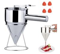 Imbuto a Pistone in Acciaio Inox, Imbuto per Dolci con Stendibiancheria per Uso della Panetteria, Liquido di Trasferimento con 4 Fori di Perdita