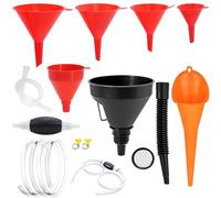 Imbuto Benzina Imbuto Tubo Flessibile 8 Pezzi Imbuto Plastica e Pompa Travaso per auto e moto, olio motore, liquido, diesel, cherosene e benzina