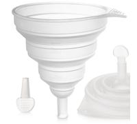 Imbuto da cucina grande in silicone, pieghevole, per riempire bottiglie e conten