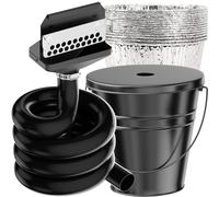 Imbuto di drenaggio del grasso posteriore aggiornato per Blackstone, Raccoglitore di grasso della piastra, Cancello del grasso in acciaio inossidabile 304, secchio di capacità 0,6 galloni con