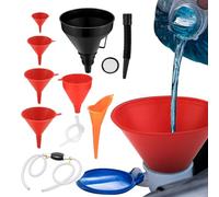 Imbuto di liquido di trasmissione - Kit imbuto ad olio 8 pezzi con pompa sifone | angolo retto e imbuti per bocca larga per la manutenzione di auto, acqua, cherosene, ricariche