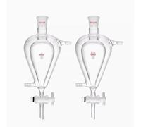 Imbuto di separazione dei liquidi a doppio strato a forma di pera - Pistone in vetro tetrafluoro conico sferico for uso di laboratorio, 1 pz.