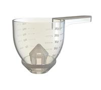 Imbuto dosatore con impugnatura comoda, imbuto multifunzionale per bottiglie d'acqua, condimenti, prodotti da forno con marcatura di livello, bianco