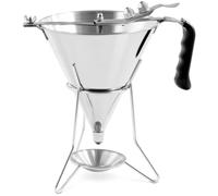 Royal Catering Imbuto dosatore in acciaio - 1,8 L - 3 punte di riempimento - supporto con vaschetta raccogligocce RC-OF04