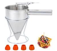 Imbuto Dosatore per Pastella 1.2L Imbuto a Pistone in Acciaio Inossidabile Con S