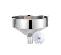 Imbuto Grande in Acciaio Inox 25 Cm Cucina in Acciaio Inox con Filtro Rimovibile Imbuto di Cottura in Metallo per Il Trasferimento di Cereali Liquidi, Silver, 25/4.2cm