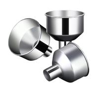 Imbuto In Acciaio,3 Pezzi Gadget Beccuccio Trasferimento Polveri,Imbuto per Ricarica Salsa | per Casa Cucina Ristorante Sala da Pranzo Olio Salse Condimenti Profumo