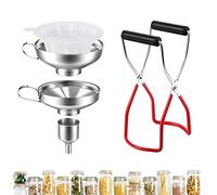 Imbuto in acciaio inox per marmellate con sollevatore di lattine e mesh filtri a rete per il travaso di spezie, liquidi, fagioli, confetture