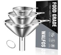 Imbuto in acciaio inox, set da 3 pezzi, per il trasferimento di liquidi, liquidi, oli da cucina, marmellata e polvere, durevole e lavabile in lavastoviglie