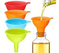 Imbuto in silicone, imbuto largo da 4 pezzi, inscatolamento flessibile, pensione riutilizzabile piccola per riempire le bottiglie di casa cucina ristorante ...