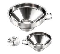 Imbuto per barattoli da conserva A Bocca Larga Rotondo Impilabile | Kit imbuto grande per vasetti con colino a rete Cucina piano di lavoro pensili dispensa abitazione sala da pra