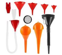 Imbuto per Benzina In Plastica set, 13 Pezzi Imbuto Benzina, Imbuto per Olio a Collo Lungo in Plastica, Imbuto di Riempimento Motore Set di imbuti, Adatto per Acqua, Benzina, Carburante, Refrigerante