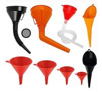 Imbuto per Benzina in Plastica Set 9 Pezzi Imbuto Universale per Auto Officina e Casa Imbuti in Plastica Flessibili con Filtro Tubo per Benzina Diesel Carburante e Olio