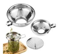 Imbuto per Conserve, Accessorio da Cucina in Acciaio, Set da 2 Pezzi Imbuto da Cucina, Per Riempire Bottiglie Cibo Cottura Forno Salsa Olio Marmellata Zucchero Liquido