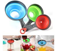 Imbuto per conserve utilizzato in cucina - Cibo da cucina pieghevole in silicone di qualità alimentare, set da 3 pezzi, grande imbuto a collo largo, adatto per barattoli di conserve