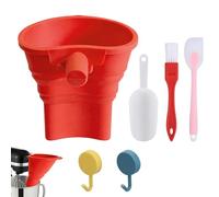 Imbuto per Farina Pieghevole per KitchenAid Mixer, Scivolo Versatore in Silicone Accessorio for Imbuto da Forno con Paletta Spazzola Pulizia Ganci Appendere for Farina Zucchero e Liquidi