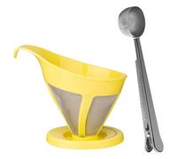 Imbuto per filtro a rete in acciaio inox, set di filtri per caffè, con cucchiaio dosatore, adatto per macchine a rete
