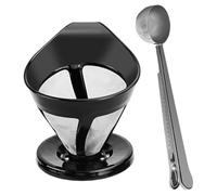 Imbuto per filtro a rete in acciaio inox, set di filtri per caffè, con cucchiaio dosatore, adatto per macchine a rete