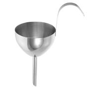 Imbuto per Vino in Acciaio Inox 304 con Filtro Multilivello e Gancio | Finitura Argento, Bocca Ampia e Uscita Stretta, per Travaso in Bottiglie e Uso Domestico