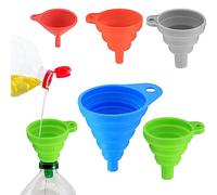 Imbuto Pieghevole, Imbuto Cucina in Silicone, 5 Pz Set di Imbuti Pieghevoli per Trasferimento Liquidi Birra Alimentare Marmellata - Piccolo/Medio/Grande, 5 Colori