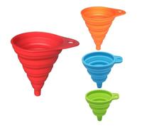 Imbuto pieghevole in silicone - Imbuto portatile da cucina, imbuto pieghevole in silicone | Set di 4 imbuti da cucina per riempire bottiglie d'acqua, imbuti di trasferimento dei liquidi in tormento