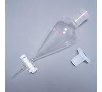 Imbuto separatore in vetro borosilicato di alta qualità con rubinetto in PEFT - for estrazioni di liquidi e separazioni chimiche in laboratorio(250ml)