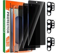 IMBZBK 3 Pezzi Pellicola Privacy per Samsung Galaxy S25 Ultra Vetro Temperato Accessori 3 Pezzi Protezione Fotocamera, Sblocco con le Impronte Digital