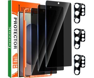 IMBZBK 3 Pezzi Pellicola Privacy per Samsung Galaxy S25 Ultra Vetro Temperato Accessori 3 Pezzi Protezione Fotocamera, Sblocco con le Impronte Digital