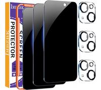 IMBZBK 3 Pezzi Vetro Temperato per iPhone 15 Plus Pellicola Privacy Accessori AntiSpy Protettivo 3 Pezzi Cover Protezione Pellicola Fotocamera per Apple iPhone 15 Plus, Custodia Friendly