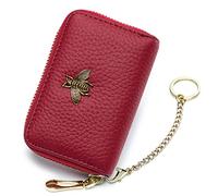 imeetu Porta carte di credito RFID da donna in pelle sottile con 12 o 24 scomparti per carte e 2 ampi scomparti per contanti, a-rosso, S, Classico