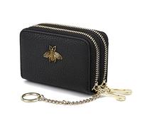imeetu Porta carte di credito RFID da donna in pelle sottile con 12 o 24 scomparti per carte e 2 ampi scomparti per contanti, C-nero, S, Classico