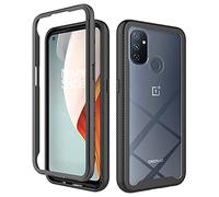 IMEIKONST Custodia Compatible avec OnePlus Nord N100, Hard PC Silicone TPU Premium Slim Rugged Cover Antiurti Protezione Resistente Trasparente Custodia per OnePlus Nord N100. 2 in 1 Black HH
