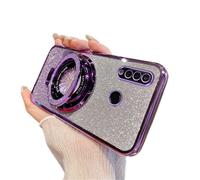 IMEIKONST Custodia per Huawei P30 Lite con Anello Kickstand, Elettroplaccata Gradiente Brillantini Trasparente Protettiva TPU Silicone Antiurto Cover per Huawei Nova 4e. Porpora DS1