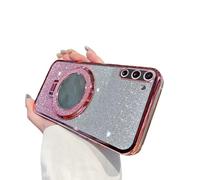 IMEIKONST Custodia per Samsung Galaxy Note 10 con Trucco Specchio Anello Kickstand, Elettroplaccata Gradiente Brillantini Trasparente Protettiva Antiurto Cover per Samsung Note 10. Oro Rosa DS2