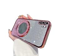 IMEIKONST Custodia per Samsung Galaxy Note 10 Plus con Trucco Specchio Anello Kickstand, Elettroplaccata Gradiente Brillantini Trasparente Protettiva Antiurto Cover per Samsung Note 10+. Oro Rosa DS2