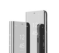 IMEIKONST Galaxy Note 20 Ultra Custodia Bookstyle Specchio Design Clear View Makeup Stand Full Body Protettiva Bumper Flip Folio Copertura per Samsung Galaxy Note 20 Ultra Flip Mirror: Silver QH